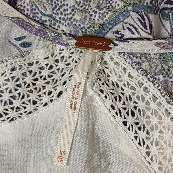 Free People Rain or Shine Boho Purple Paisley Dress - Picture 7 of 8